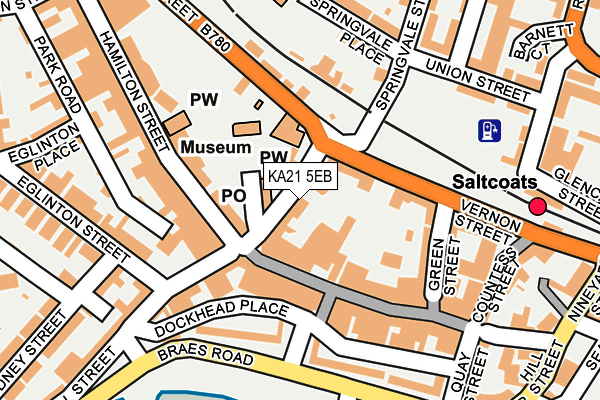 KA21 5EB map - OS OpenMap – Local (Ordnance Survey)