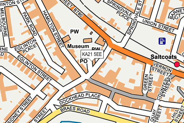 KA21 5EE map - OS OpenMap – Local (Ordnance Survey)