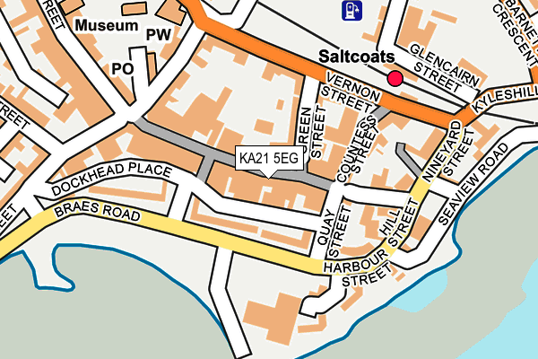 KA21 5EG map - OS OpenMap – Local (Ordnance Survey)