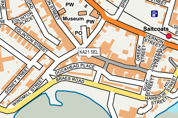 KA21 5EL map - OS OpenMap – Local (Ordnance Survey)