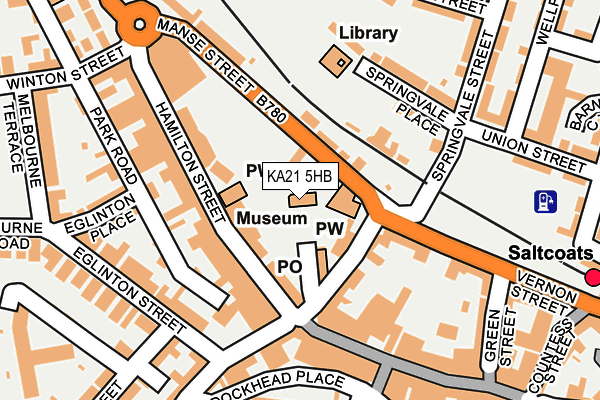 KA21 5HB map - OS OpenMap – Local (Ordnance Survey)