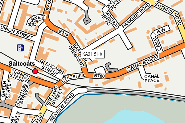 KA21 5HX map - OS OpenMap – Local (Ordnance Survey)