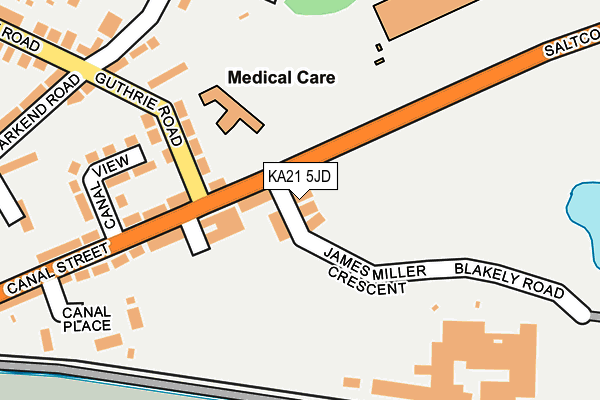 KA21 5JD map - OS OpenMap – Local (Ordnance Survey)