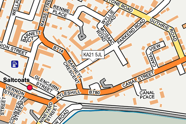 KA21 5JL map - OS OpenMap – Local (Ordnance Survey)