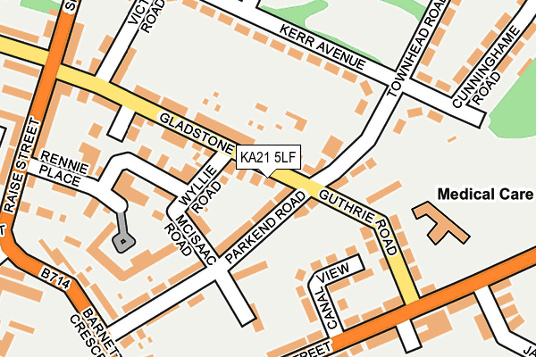 KA21 5LF map - OS OpenMap – Local (Ordnance Survey)