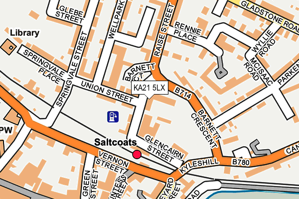 KA21 5LX map - OS OpenMap – Local (Ordnance Survey)