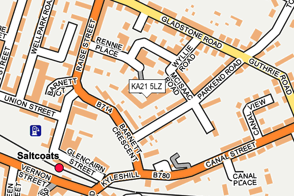 KA21 5LZ map - OS OpenMap – Local (Ordnance Survey)