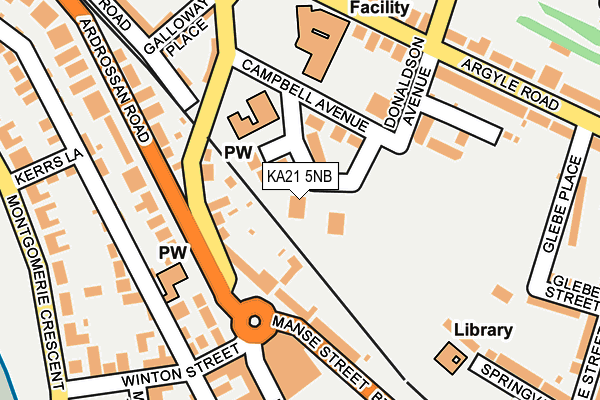 KA21 5NB map - OS OpenMap – Local (Ordnance Survey)