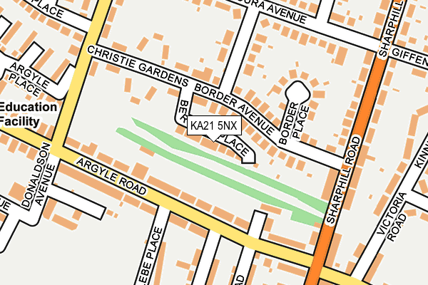 KA21 5NX map - OS OpenMap – Local (Ordnance Survey)