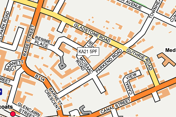 KA21 5PF map - OS OpenMap – Local (Ordnance Survey)