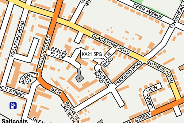 KA21 5PG map - OS OpenMap – Local (Ordnance Survey)