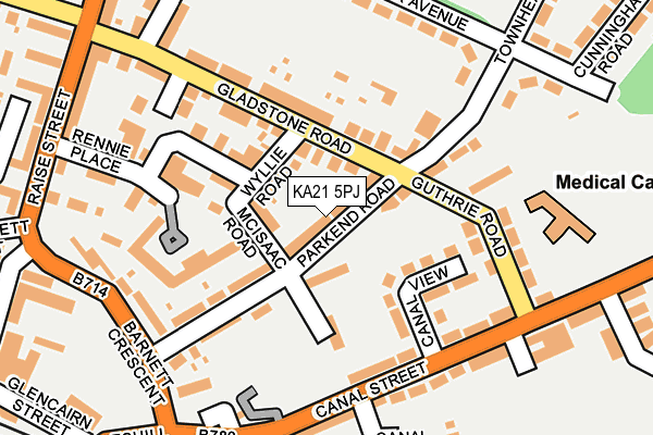 KA21 5PJ map - OS OpenMap – Local (Ordnance Survey)
