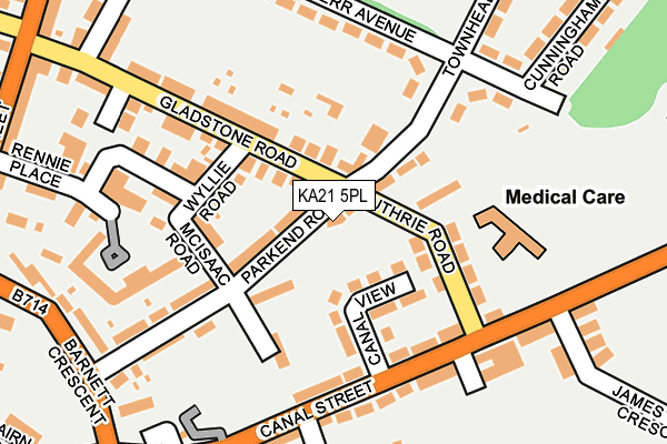 KA21 5PL map - OS OpenMap – Local (Ordnance Survey)