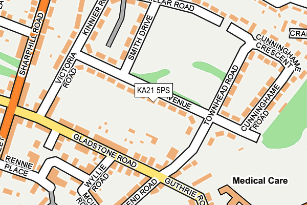 KA21 5PS map - OS OpenMap – Local (Ordnance Survey)