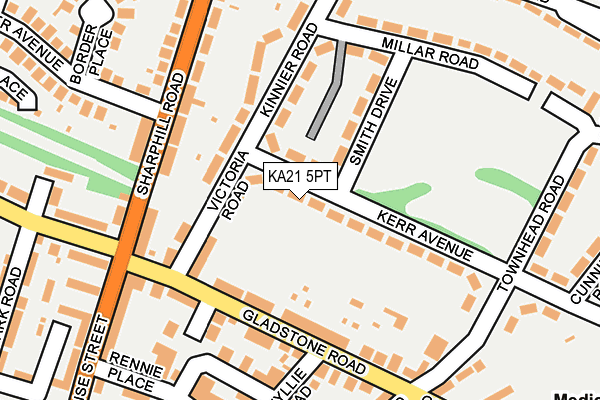 KA21 5PT map - OS OpenMap – Local (Ordnance Survey)