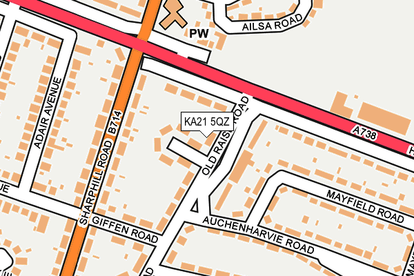 KA21 5QZ map - OS OpenMap – Local (Ordnance Survey)