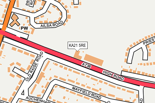 KA21 5RE map - OS OpenMap – Local (Ordnance Survey)