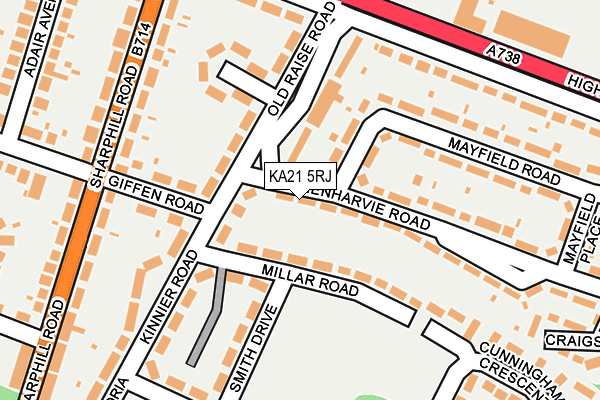 KA21 5RJ map - OS OpenMap – Local (Ordnance Survey)