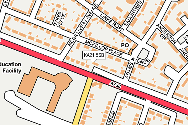 KA21 5SB map - OS OpenMap – Local (Ordnance Survey)