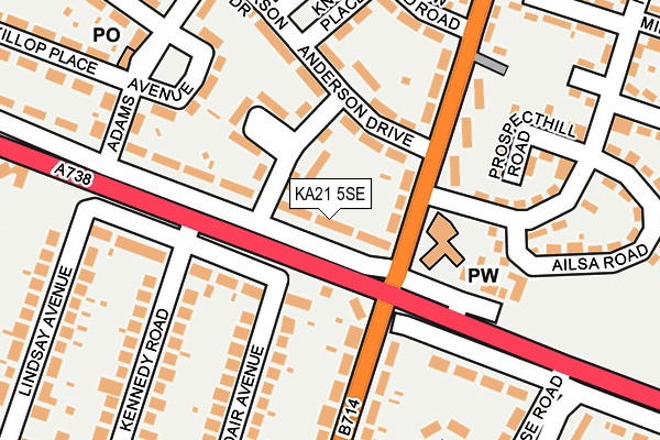 KA21 5SE map - OS OpenMap – Local (Ordnance Survey)