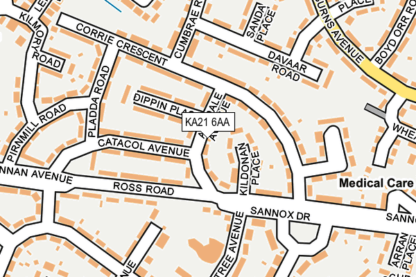 KA21 6AA map - OS OpenMap – Local (Ordnance Survey)