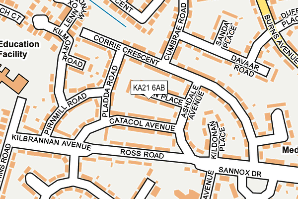 KA21 6AB map - OS OpenMap – Local (Ordnance Survey)