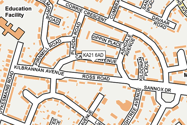 KA21 6AD map - OS OpenMap – Local (Ordnance Survey)