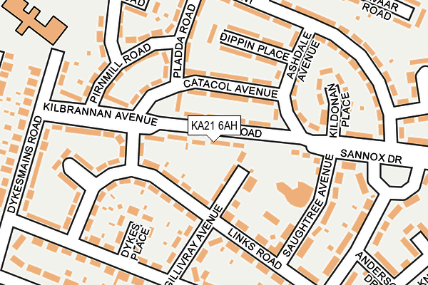 KA21 6AH map - OS OpenMap – Local (Ordnance Survey)