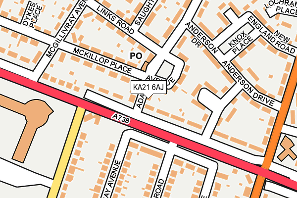 KA21 6AJ map - OS OpenMap – Local (Ordnance Survey)