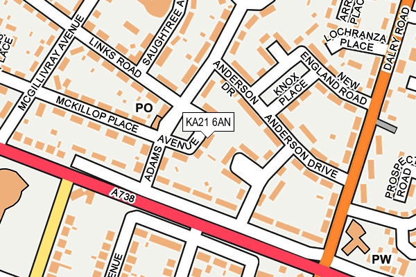 KA21 6AN map - OS OpenMap – Local (Ordnance Survey)