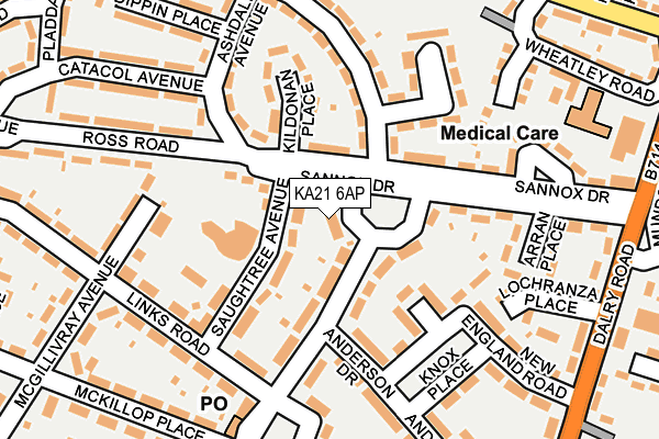 KA21 6AP map - OS OpenMap – Local (Ordnance Survey)