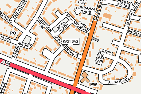 KA21 6AS map - OS OpenMap – Local (Ordnance Survey)