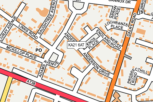 KA21 6AT map - OS OpenMap – Local (Ordnance Survey)