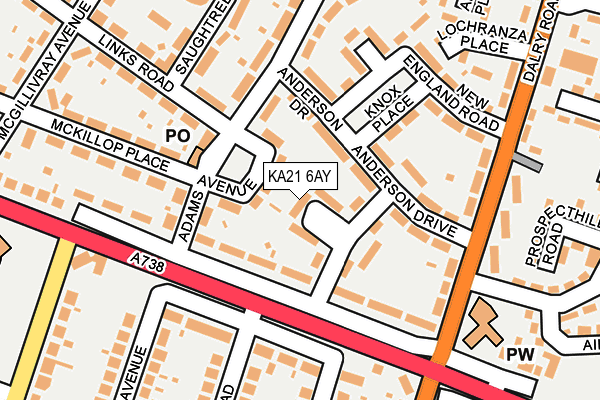 KA21 6AY map - OS OpenMap – Local (Ordnance Survey)