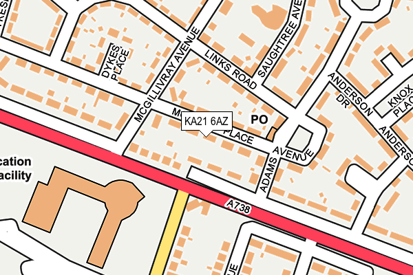 KA21 6AZ map - OS OpenMap – Local (Ordnance Survey)