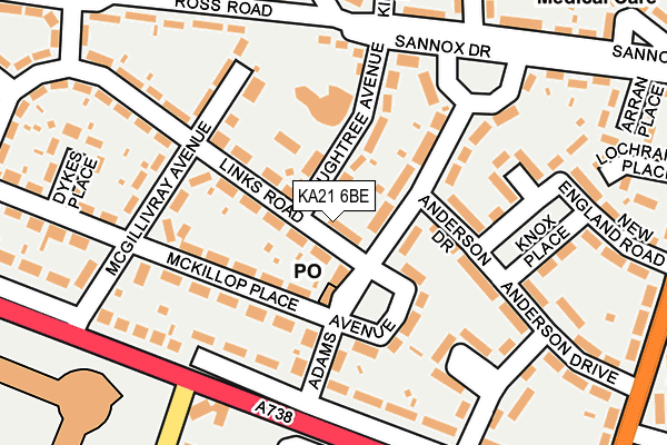 KA21 6BE map - OS OpenMap – Local (Ordnance Survey)