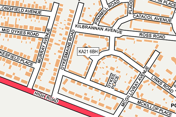 KA21 6BH map - OS OpenMap – Local (Ordnance Survey)