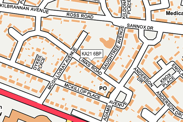 KA21 6BP map - OS OpenMap – Local (Ordnance Survey)