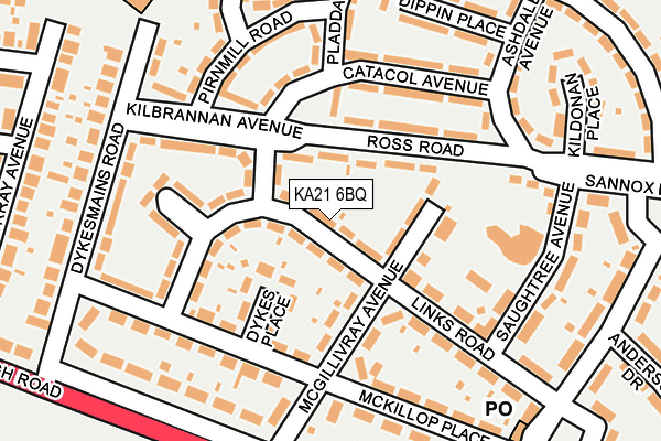 KA21 6BQ map - OS OpenMap – Local (Ordnance Survey)