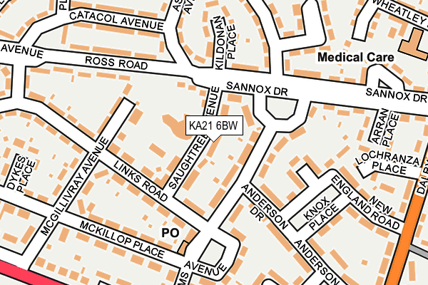 KA21 6BW map - OS OpenMap – Local (Ordnance Survey)