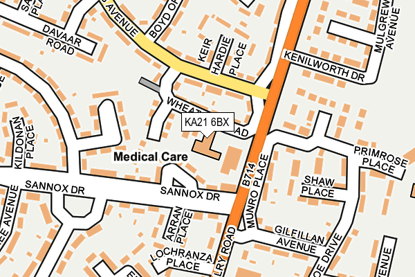 KA21 6BX map - OS OpenMap – Local (Ordnance Survey)