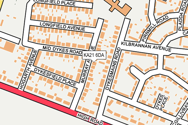KA21 6DA map - OS OpenMap – Local (Ordnance Survey)