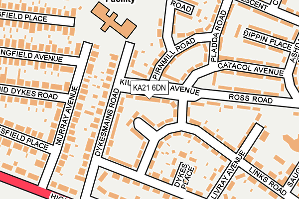 KA21 6DN map - OS OpenMap – Local (Ordnance Survey)