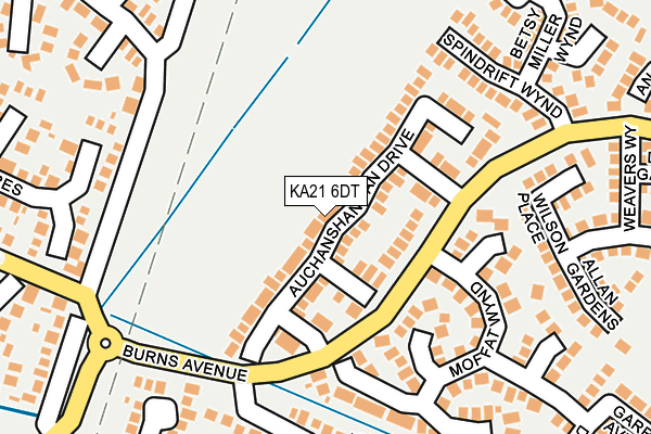 KA21 6DT map - OS OpenMap – Local (Ordnance Survey)