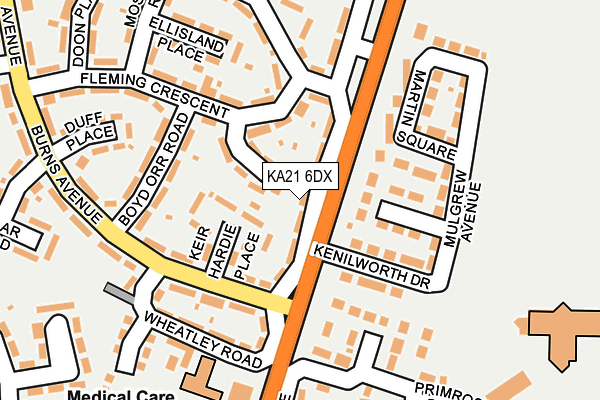 KA21 6DX map - OS OpenMap – Local (Ordnance Survey)