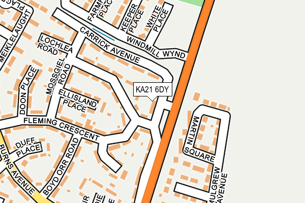 KA21 6DY map - OS OpenMap – Local (Ordnance Survey)