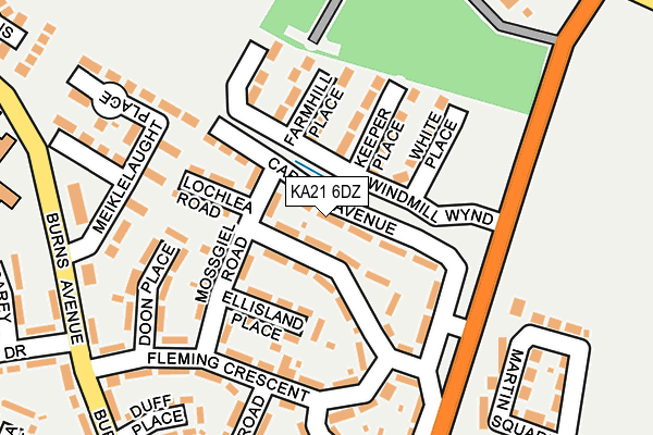 KA21 6DZ map - OS OpenMap – Local (Ordnance Survey)