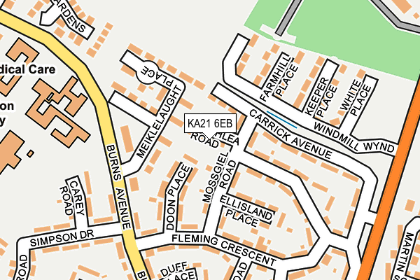 KA21 6EB map - OS OpenMap – Local (Ordnance Survey)