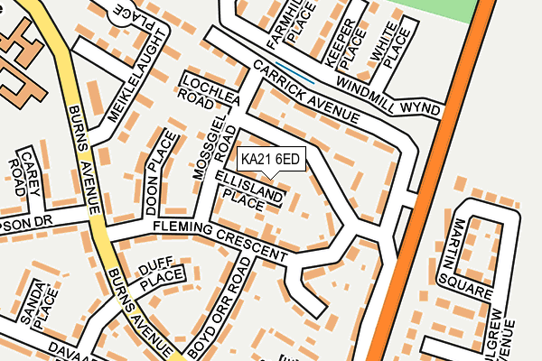 KA21 6ED map - OS OpenMap – Local (Ordnance Survey)