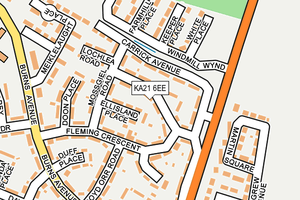 KA21 6EE map - OS OpenMap – Local (Ordnance Survey)